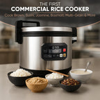 Commercial LarMulti-Function Rice Cooker - Professional 64 Cup Cooked (32 Cup Uncooked) Rice Maker Cooker With Non Stick Pot & Hinged Lid - Brown Rice, Sushi Rice and more