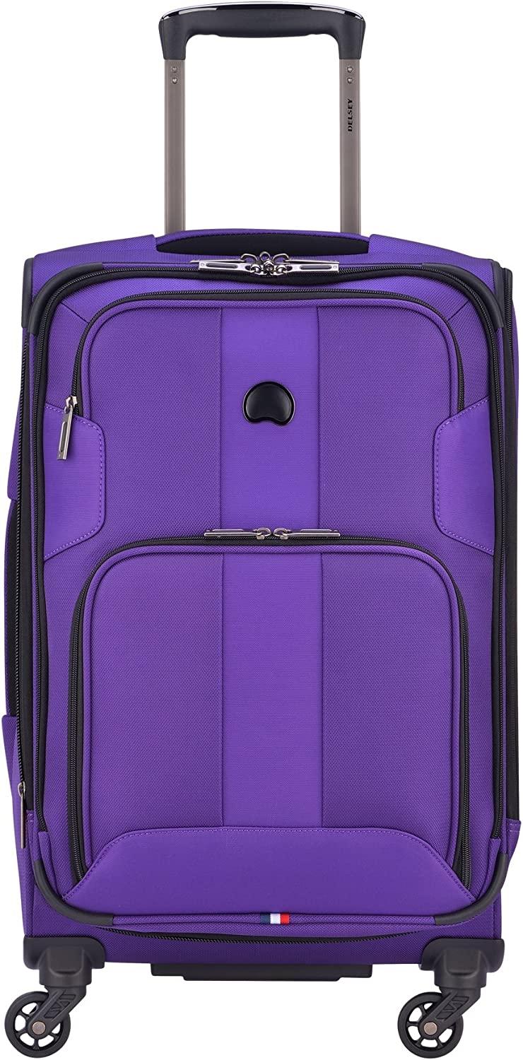Sky Max 2.0 Softside Expandable Luggage with Spinner Wheels, Purple, Carry-on 21 Inch,40328280508