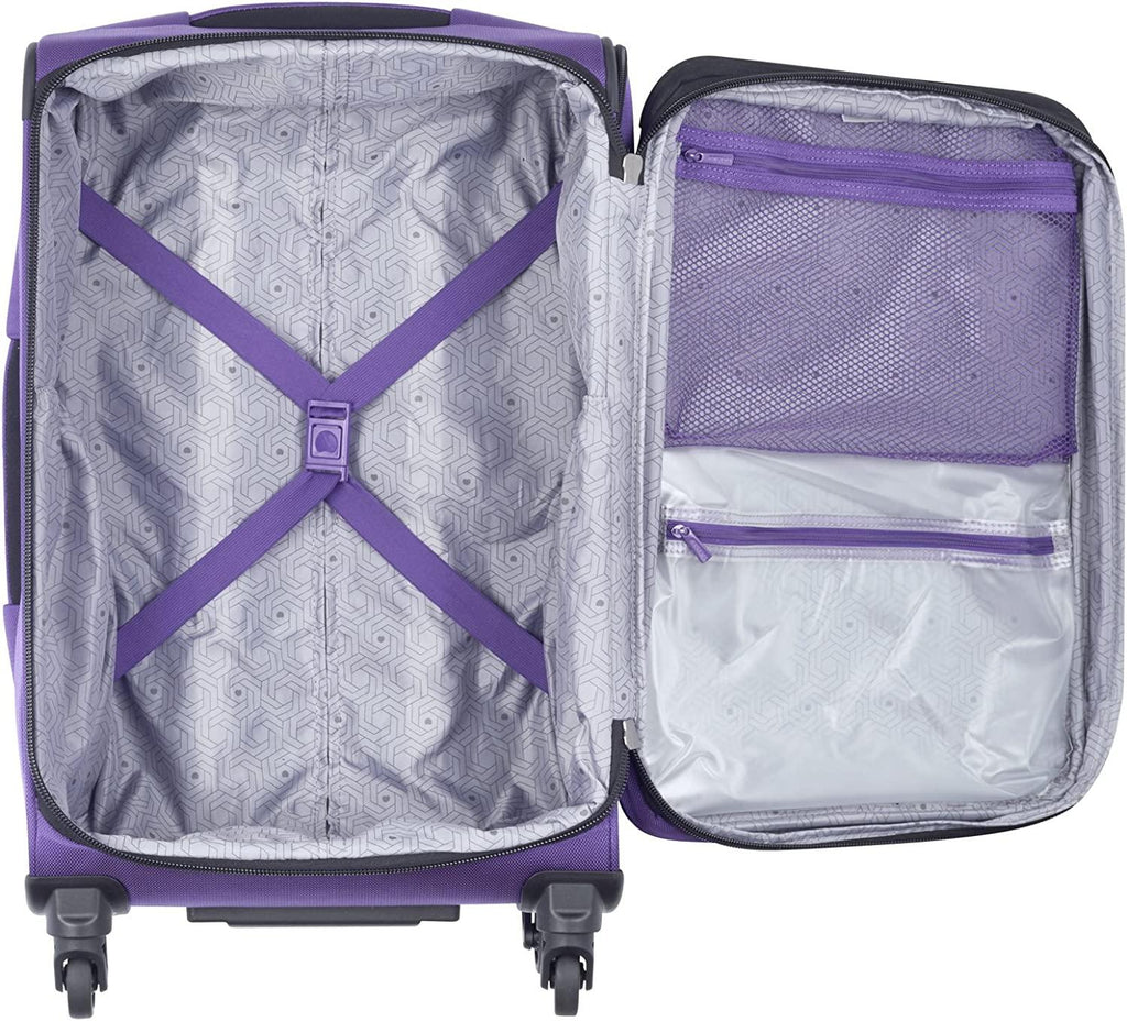 Sky Max 2.0 Softside Expandable Luggage with Spinner Wheels, Purple, Carry-on 21 Inch,40328280508