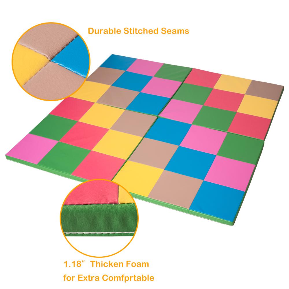 ALLOMN Beautiful And Stylish Portable Foldable Gymnastic Mat Colorful