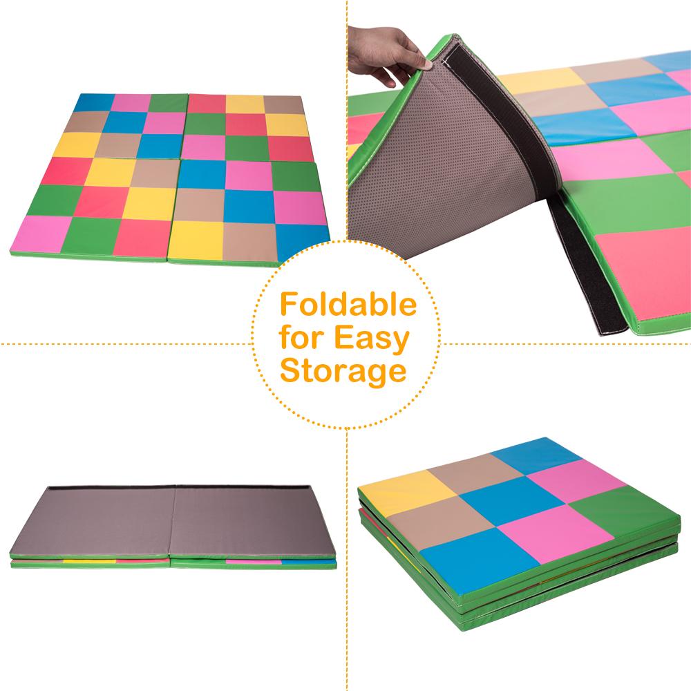 ALLOMN Beautiful And Stylish Portable Foldable Gymnastic Mat Colorful