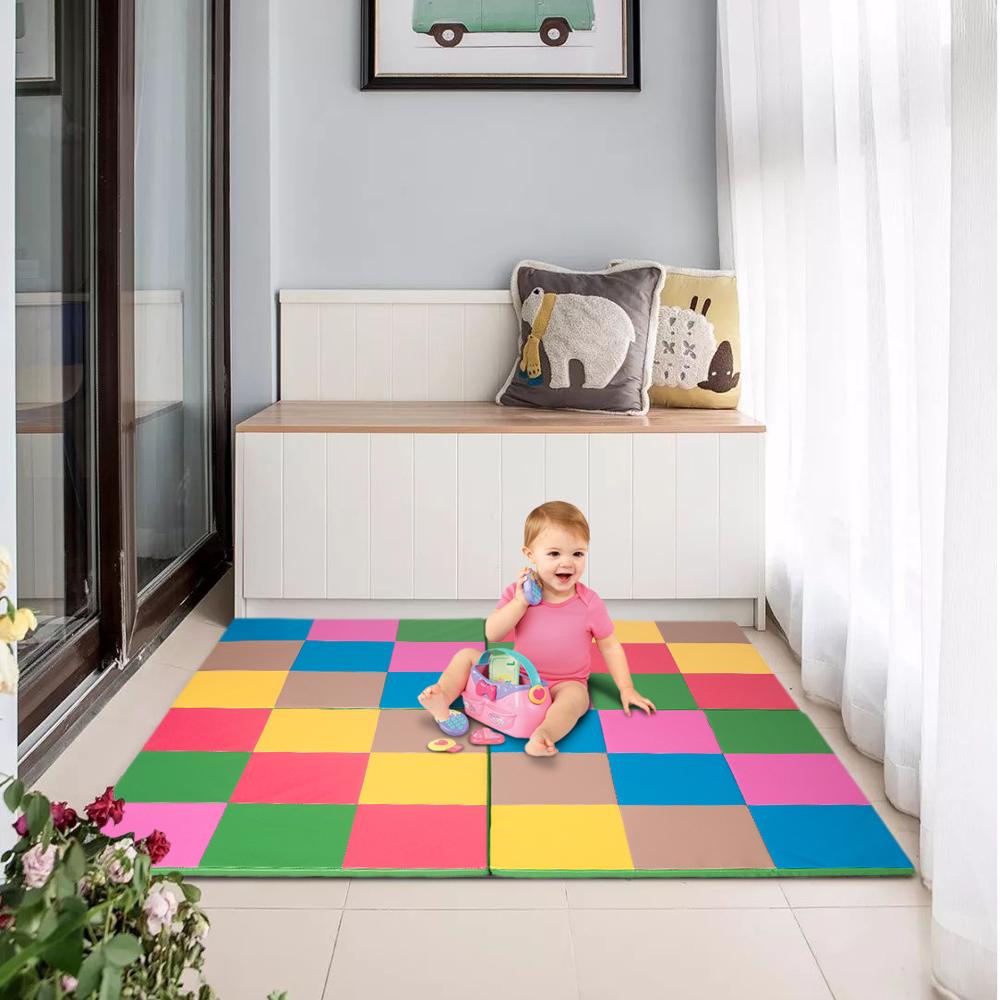 ALLOMN Beautiful And Stylish Portable Foldable Gymnastic Mat Colorful