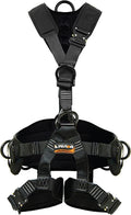 Fusion Climb Tac Rescue Tactical Full Body EVA Padded Heavy Duty Adjustable Zipline Harness 23kN M-L Black