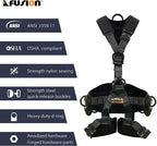 Fusion Climb Tac Rescue Tactical Full Body EVA Padded Heavy Duty Adjustable Zipline Harness 23kN S Black