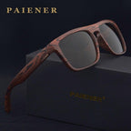 Retro Imitation Wood Polarized Sunglasses