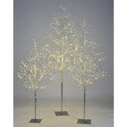6 ft. Starlit Artificial Christmas Tree Collection, (4 ft. 5 ft., 6 ft.) Silver and Warm White Lights (3-Pack )