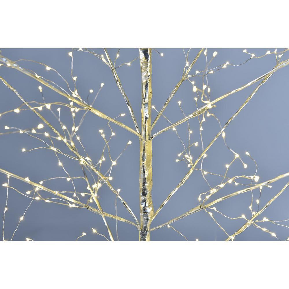 6 ft. Starlit Artificial Christmas Tree Collection, (4 ft. 5 ft., 6 ft.) Silver and Warm White Lights (3-Pack )