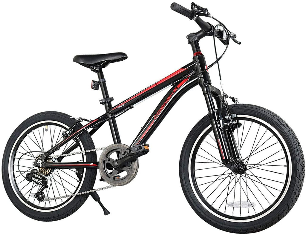 Coewske 20 Inch Kids Bike Enjoy-Style 6 Speed Mountain Bike with Kickstand Black
