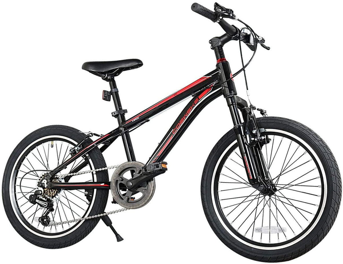 Coewske 20 Inch Kids Bike Enjoy-Style 6 Speed Mountain Bike with Kickstand Black
