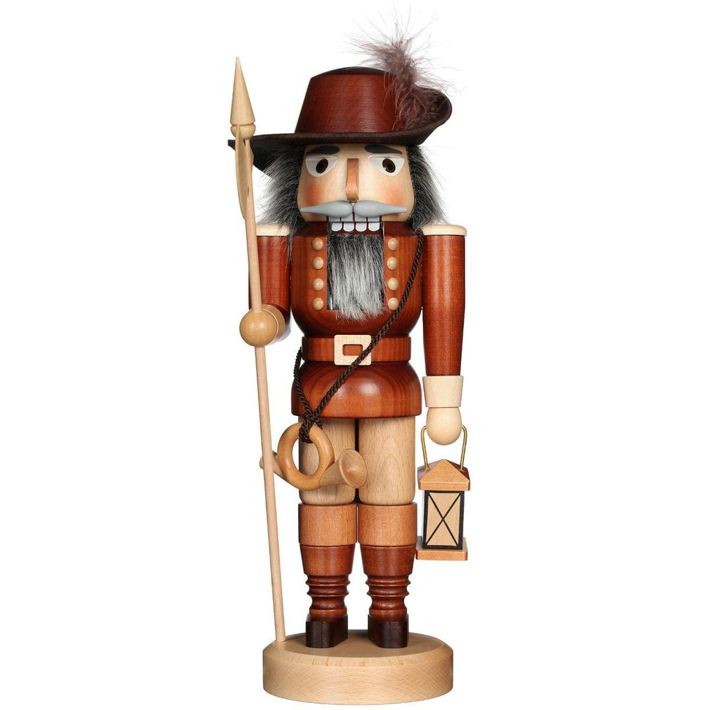 14.25" Standing Christian Ulbricht Handcrafted Wooden Nightwatcher Nutcracker