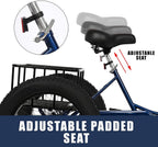 Adult Tricycles, 7 Speed Adult Trikes 20 inch 3 Wheel Bikes with Big Basket for Shopping, Entertainment, Picnics, Workout Men's Women's Cruiser Bike.[Stock in U.S]