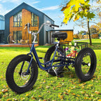 Adult Tricycles, 7 Speed Adult Trikes 20 inch 3 Wheel Bikes with Big Basket for Shopping, Entertainment, Picnics, Workout Men's Women's Cruiser Bike.[Stock in U.S]