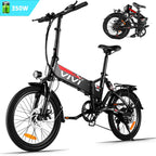 VIVI 350W 20inch Folding Electric Bikes, Urban 7 Speed Electric Commuter Bicycle, Ebike for Adults with 36V Removable 8Ah Lithium Battery, Rear Shock Absorber&amp;LEDHeadlight