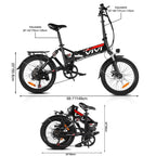 VIVI 350W 20inch Folding Electric Bikes, Urban 7 Speed Electric Commuter Bicycle, Ebike for Adults with 36V Removable 8Ah Lithium Battery, Rear Shock Absorber&amp;LEDHeadlight