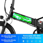 VIVI 350W 20inch Folding Electric Bikes, Urban 7 Speed Electric Commuter Bicycle, Ebike for Adults with 36V Removable 8Ah Lithium Battery, Rear Shock Absorber&amp;LEDHeadlight