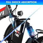 VIVI 350W 20inch Folding Electric Bikes, Urban 7 Speed Electric Commuter Bicycle, Ebike for Adults with 36V Removable 8Ah Lithium Battery, Rear Shock Absorber&amp;LEDHeadlight