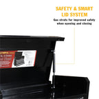26-Inch 4-Drawer Portable Tool Chest, Metal StoraOrganizer Box, Black - Work Toolbox for Home Garaand Workshop with LocLid and Ball Bearing Slides