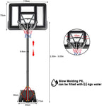 Portable 10ft Basketball Backboard Hoop &amp; Goal Net Set Professional Outdoor Basketball Stand Equipment with Wheels for Adults and Children,Adjustable High 2.3M-3.05M