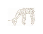 48" Winter Frost Pre-Lit Pure White Feeding Doe Deer Christmas Yard Art Decor