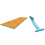 Aqua Lily Pad 14 Ft Maui Water Playground Floating Foam Island Mat, Orange/Teal and Dolphin Swimming Pool Noodle Foam Float,