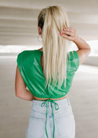 cropped muscle tie tank top