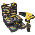 Tool Kit Box Drill Set with 12V Power Cordless Drill 299-Piece Tool Kit for Home Tool Set StoraCase with Drawer General Household Drill Set for Home Mechanics Repairs Men & Women, DIY