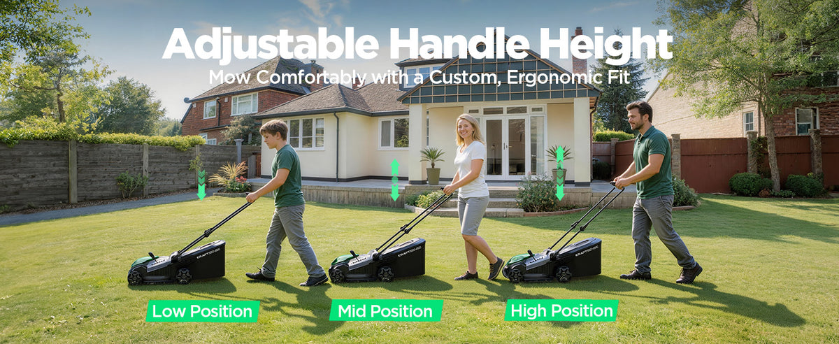 18" Electric Lawn Mower, 40V Cordless Lawn Mower with 2x8.0Ah Batteries &amp; Charger, Brushless Motor, 2-in-1 Mulching &amp; Bagging, 6-Position Height Adjustment, for Medium Yards