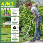 21V Electric Weed Wacker Cordless Weed Wacker with 2 x 4.5Ah Batteries, 960W Brushless Motor Weed Eater, 4-in-1 Multifunctional Grass Trimmer Lawn Tool Cordless Cutter Mower, Garden Gifts