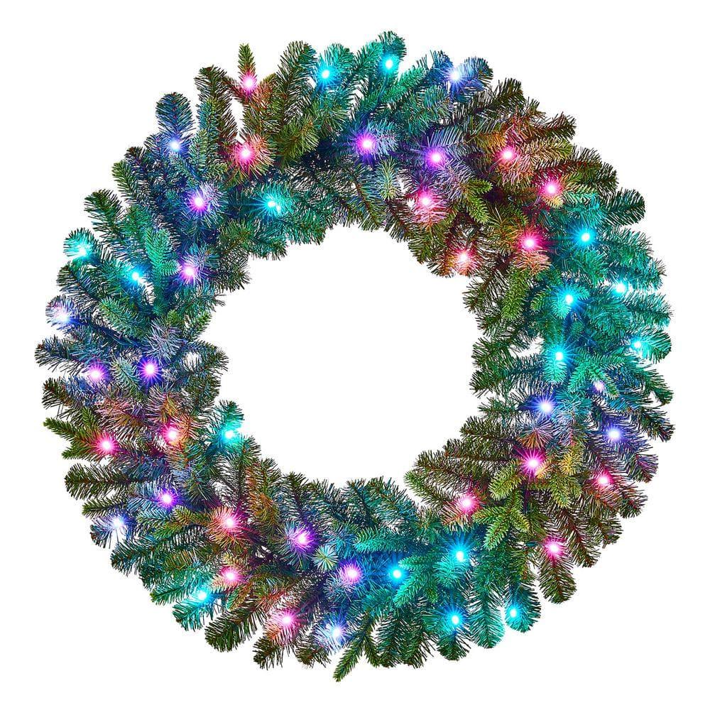30 in Prelit Twinkly Swiss Mountain Wreath