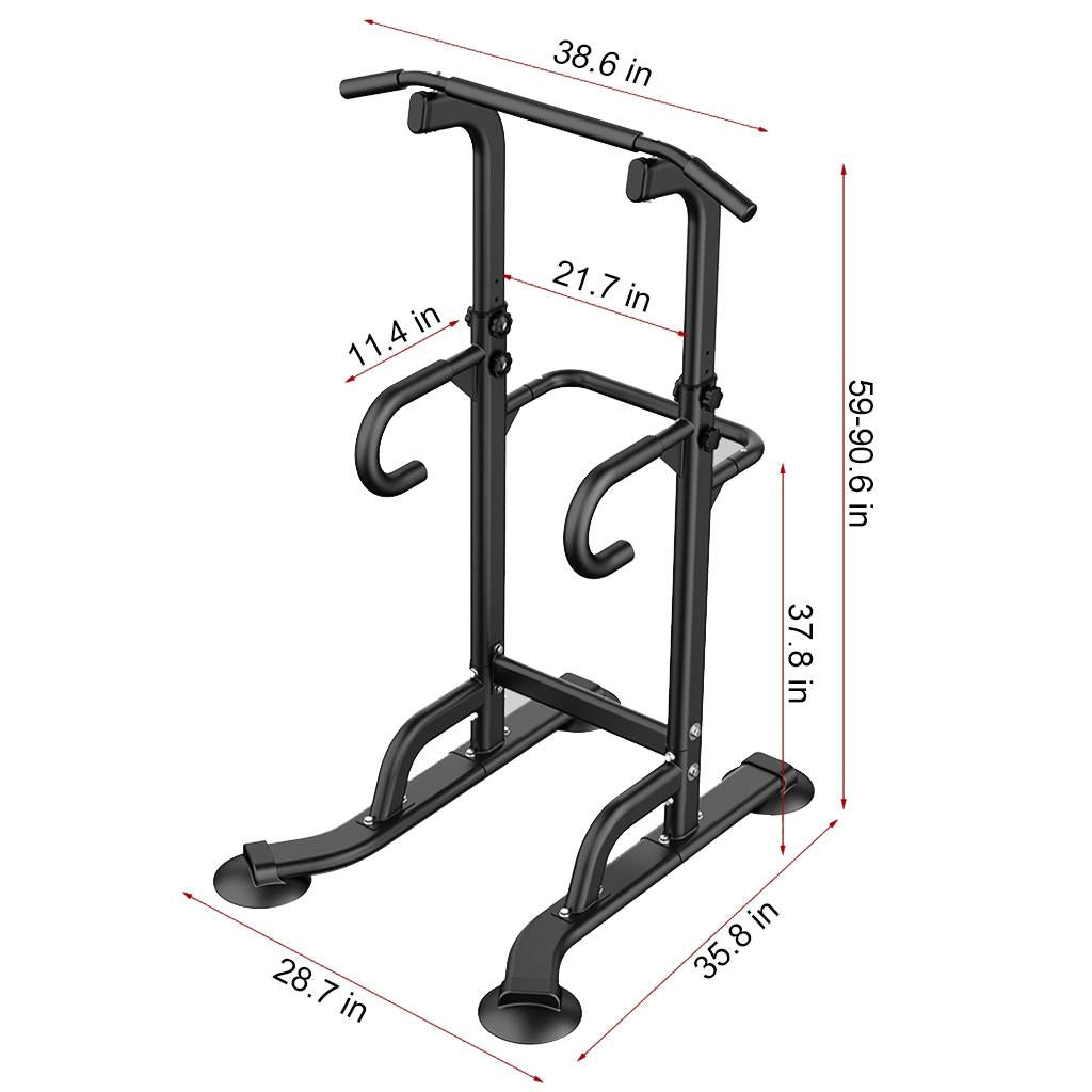 Pgyong Power Tower Dip Station Pull Up Bar for Home Gym Strength Training Workout Equipment, 440LBS, Black