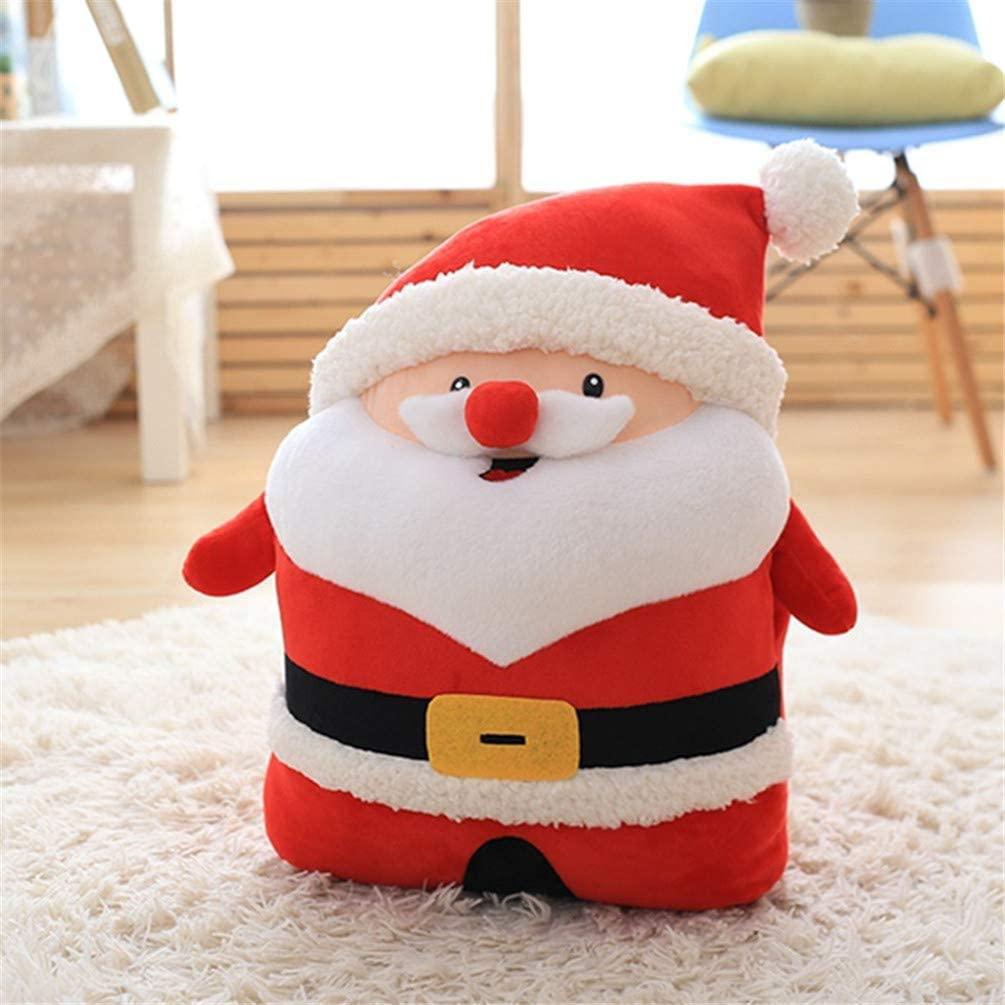 JIARUN Santa Claus Throw Pillows, Christmas Elk Plush Toys, Christmas Atmosphere Decoration, Sofa Bedroom Living Room Car Seat, Pack of 2(Santa Claus and Elk),50cm