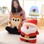 JIARUN Santa Claus Throw Pillows, Christmas Elk Plush Toys, Christmas Atmosphere Decoration, Sofa Bedroom Living Room Car Seat, Pack of 2(Santa Claus and Elk),50cm