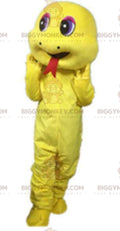 Yellow snake BIGGYMONKEYmascot costume, salamander costume