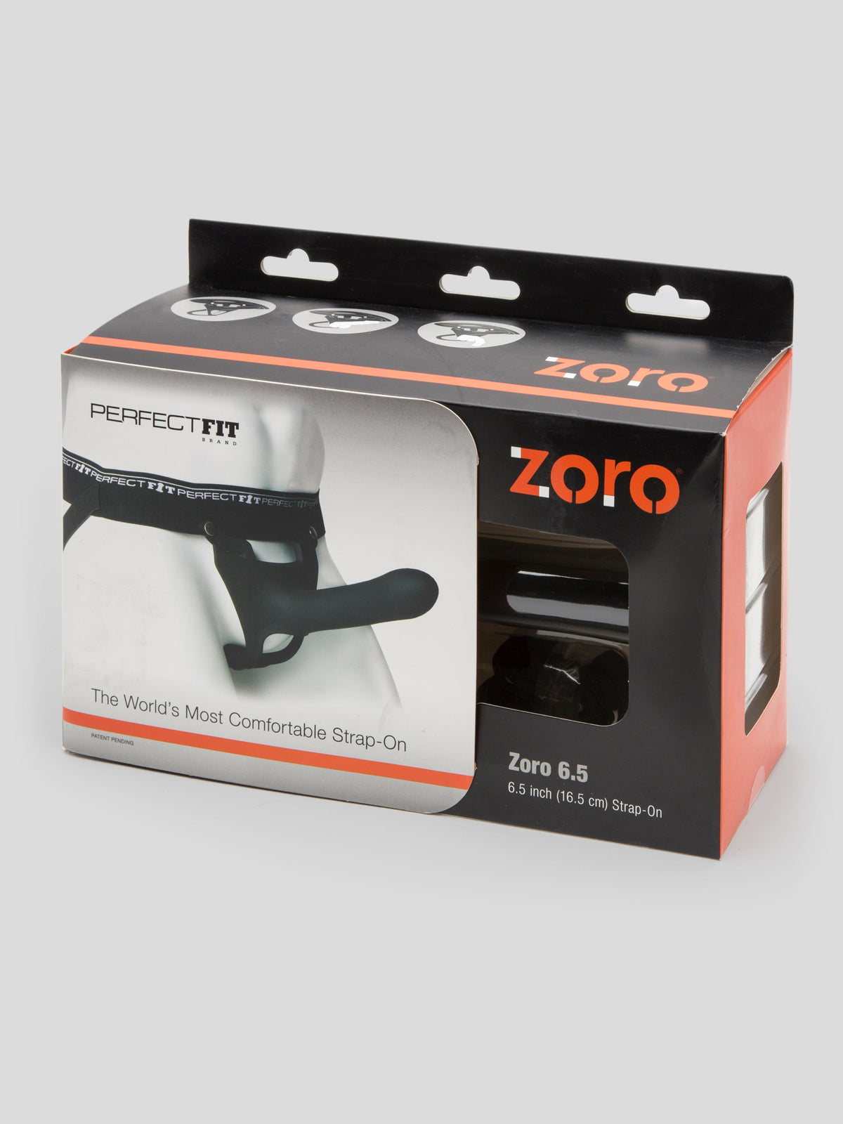 Perfect Fit Zoro Strap-On Kit with Silicone Dildo 6.5 Inch, Black