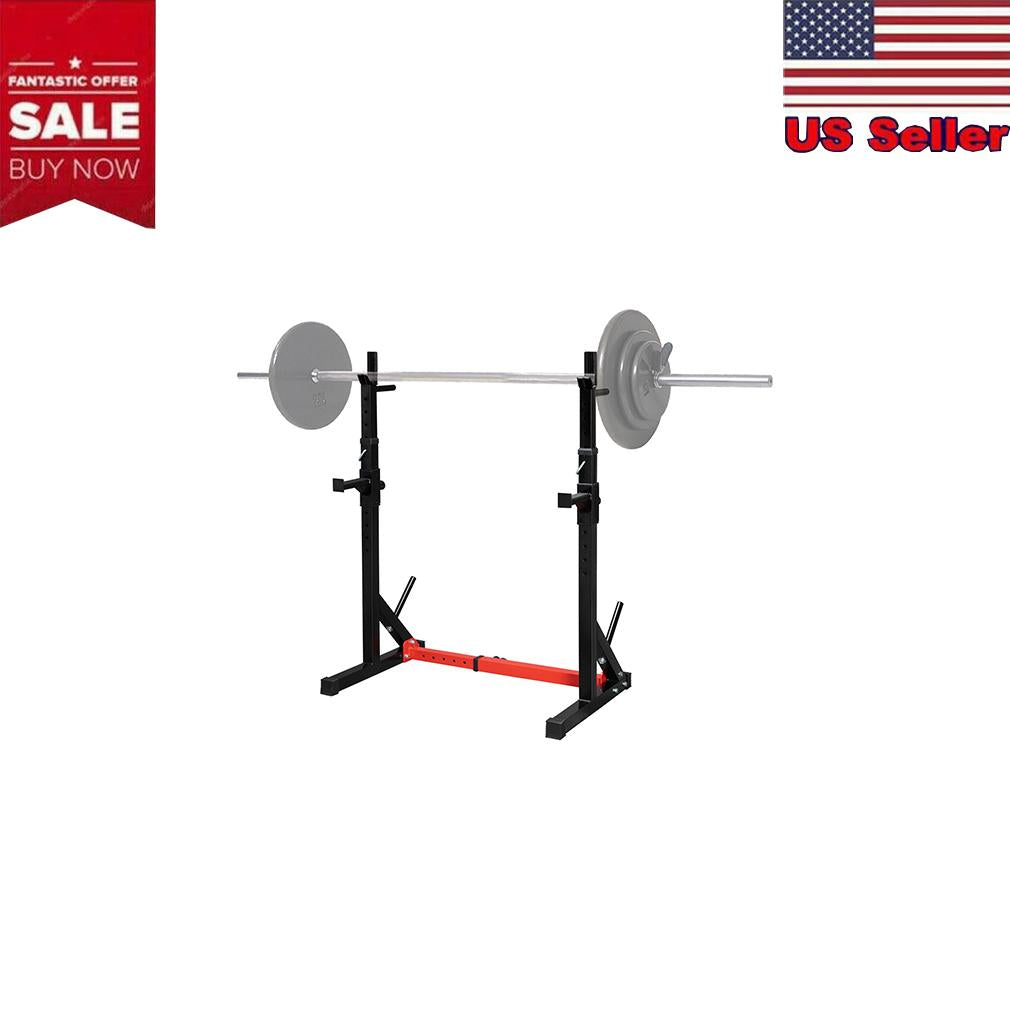 AMUSUPER Multi-Function Barbell Rack, larCapacity Fitness Adjustable Dip Stand Squat Rack Dipping Station for Weight Lifting, Bench Press, Squat, Home Gym-2021 Upgraded