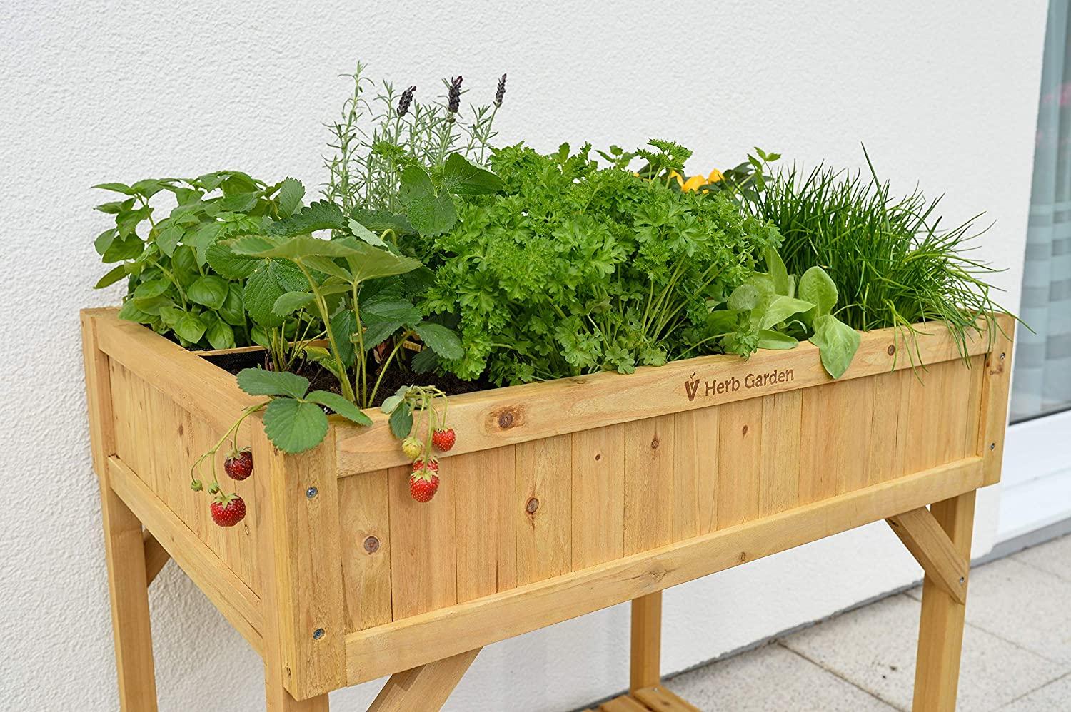 vegtrug 8 pocket herb garden &amp; espoma ap8 8-quart organic potting mix