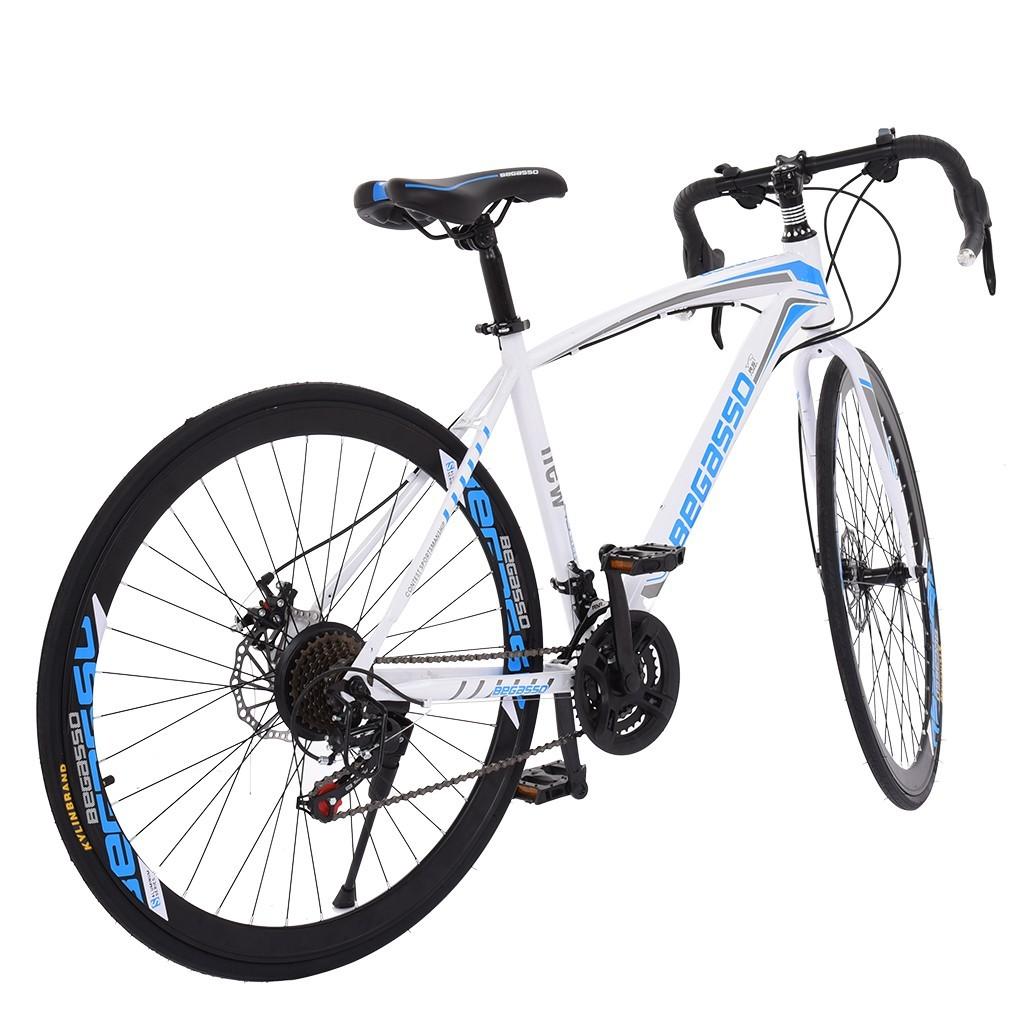 EINCCM 26" Men's and Women's Bike Aluminum 21-Speed Mountain Bike Dual Disc Brakes Full Suspension Non-slip Outdoor White