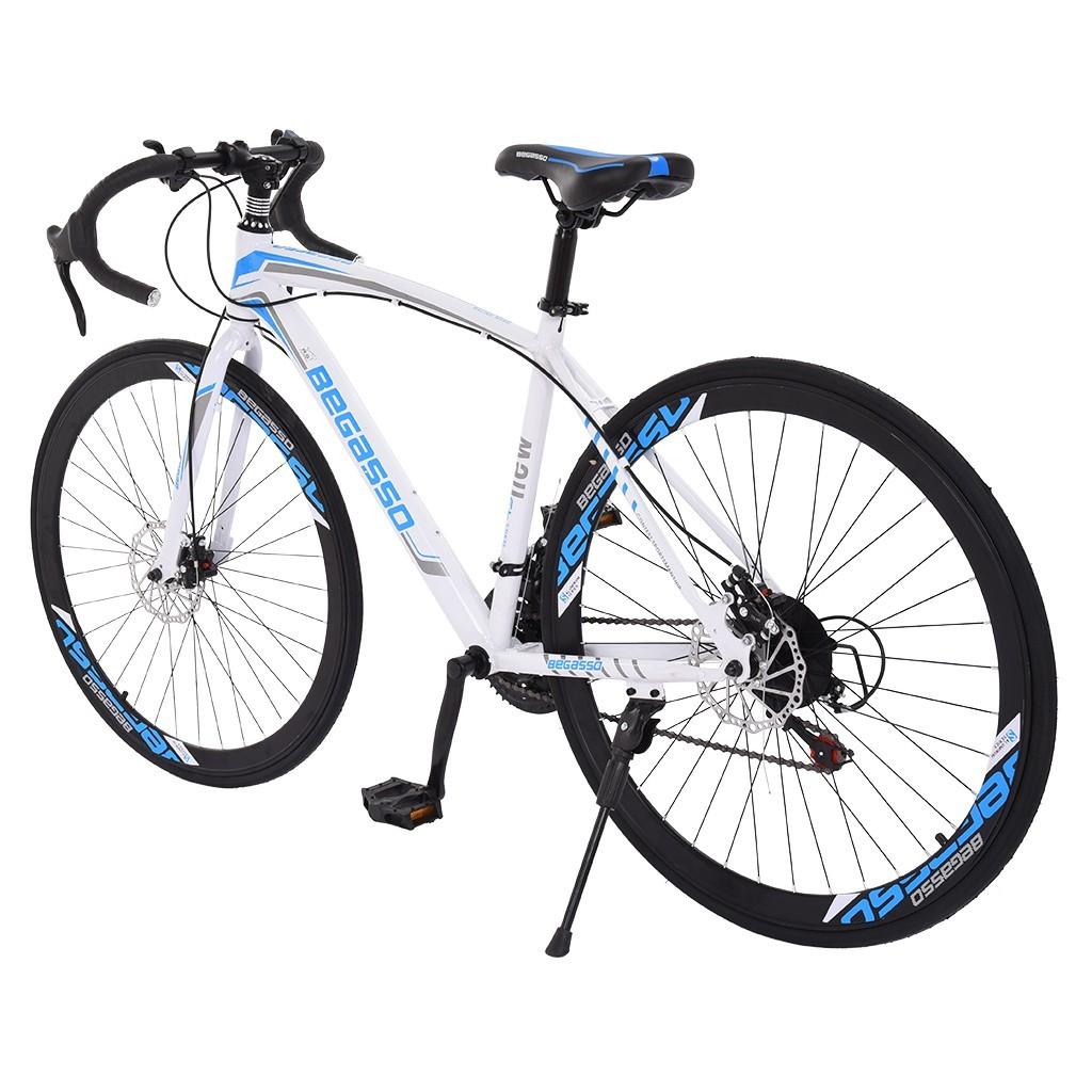 UMfun 700C Road Bike for Men 21 Speed Adult 26" Bicycle Lightweight Aluminum Frame Mechanical Disc Brake Outroad Bike Outdoor White
