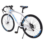 UMfun 700C Road Bike for Men 21 Speed Adult 26" Bicycle Lightweight Aluminum Frame Mechanical Disc Brake Outroad Bike Outdoor White