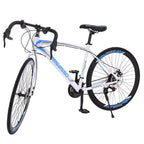 EINCCM 26" Men's and Women's Bike Aluminum 21-Speed Mountain Bike Dual Disc Brakes Full Suspension Non-slip Outdoor White