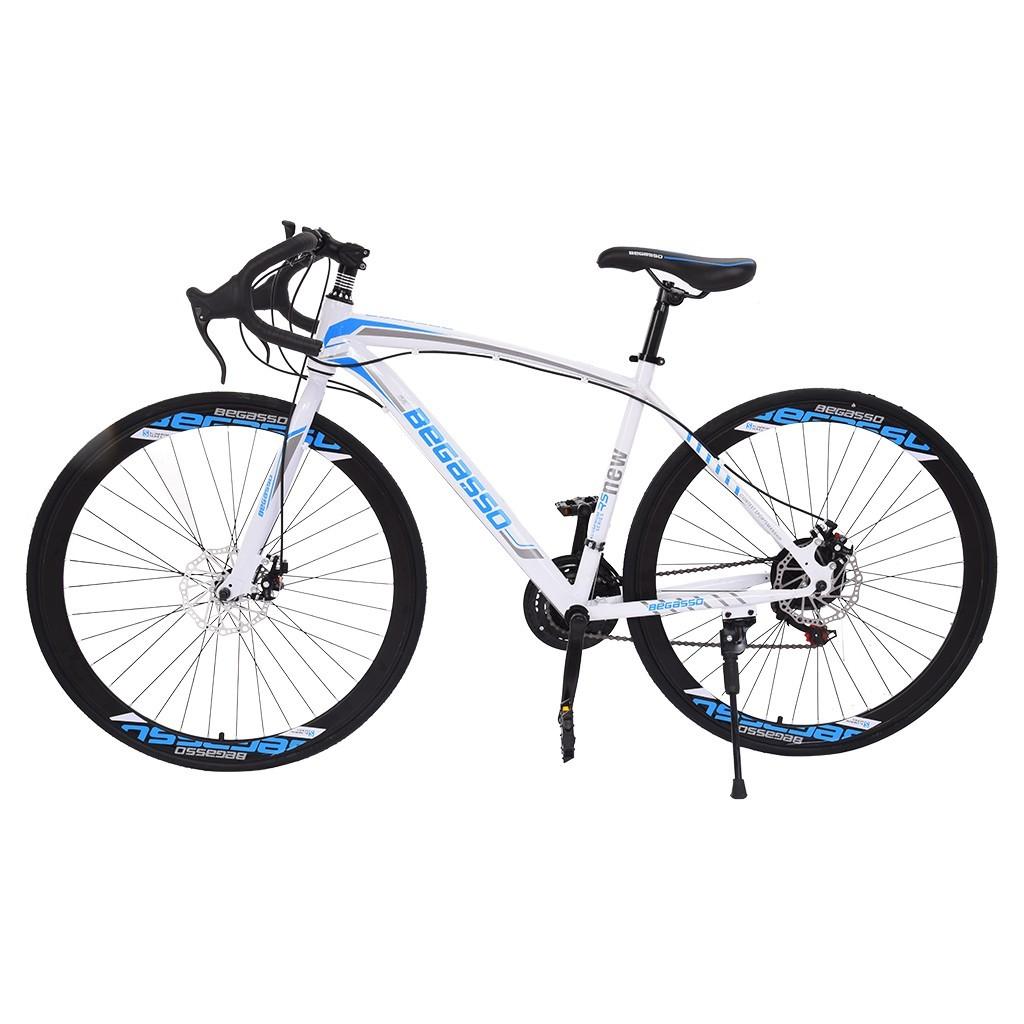 EINCCM 26" Men's and Women's Bike Aluminum 21-Speed Mountain Bike Dual Disc Brakes Full Suspension Non-slip Outdoor White