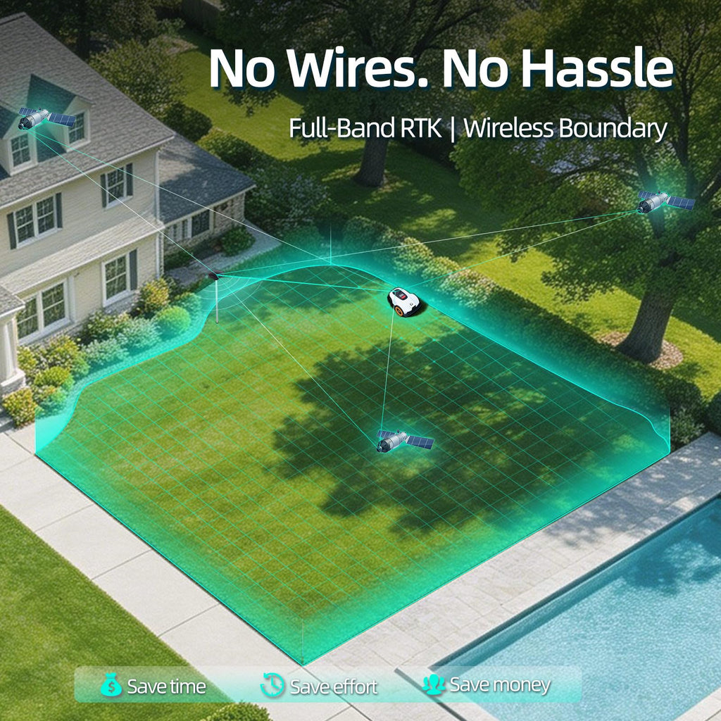 Proudeer DW3000 Wireless Robotic Lawn Mower, GPS RTK &amp; AI Vision Navigation, up to 0.8 Acre Robot Mower with 3D Obstacle Avoidance, Auto Height, IPX6 Waterproof for Smart Home Yard Care