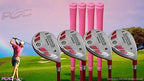 Senior Ladies iDrive Pink Golf Clubs All Hybrid Set 55+ Years Womens Right Handed Lady Full True Hybrid Complete Set which Includes: #4, 5, 6, 7 Utility “Senior” Flex Club