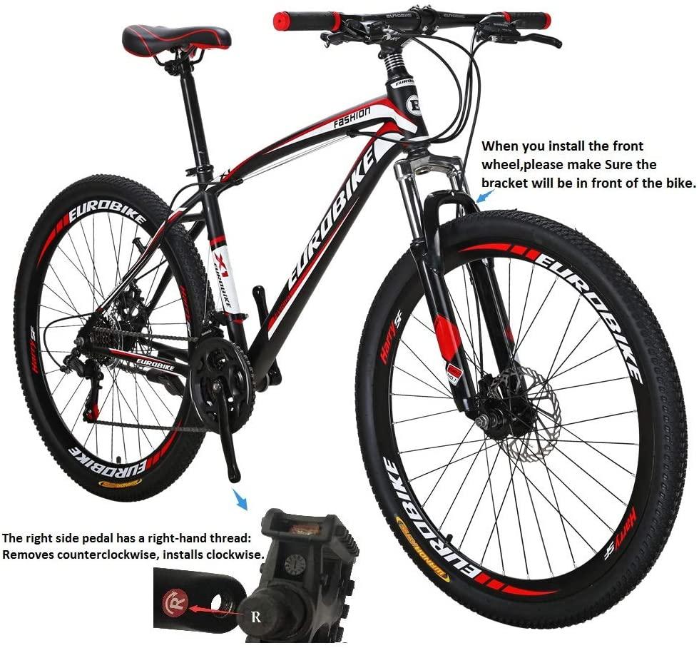 Eurobike Bikes X1 27.5 Inches Wheels 21 Speed Mountain Bike Dual Disc Brake Bicycle
