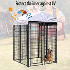 JAXPETY Outdoor Pet CaDog Kennel Steel Wire Pen Run House Covered Shade Shelter Yard Large, 4'L x 4'W x 6'H