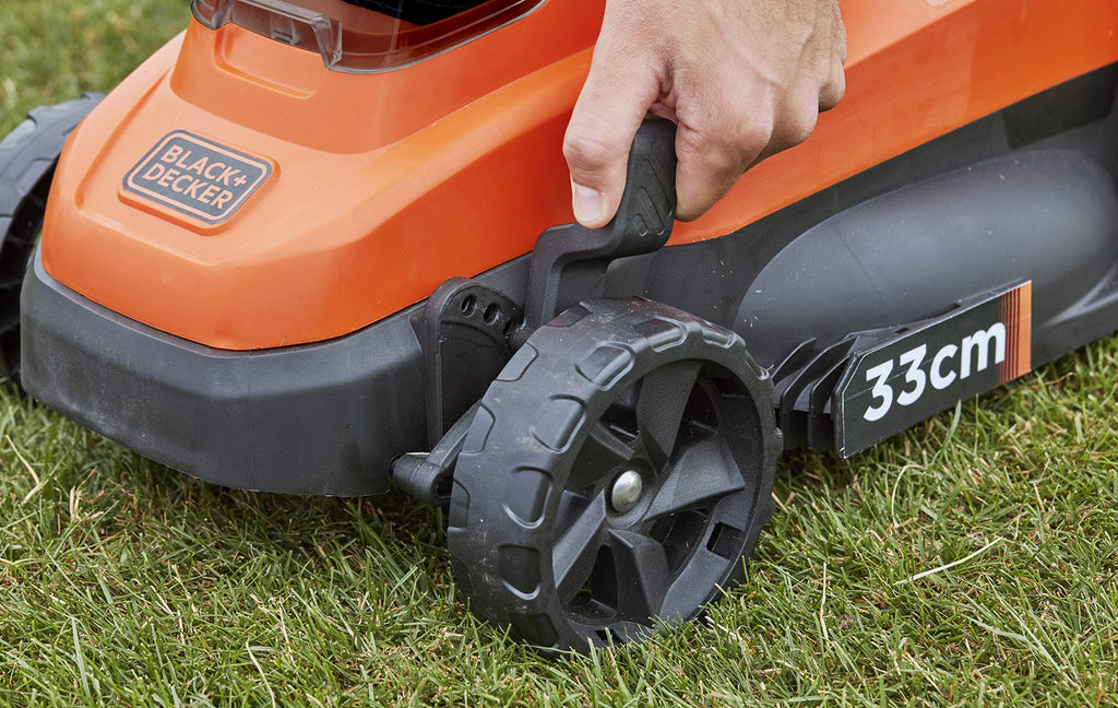 18 V Battery Lawn Mower (36 V with Two 18 V 2.5 Ah Batteries Supplied) - 33 cm - Adjustable Cutting Height - Basket 35 Litres BCMW3318L2-QW