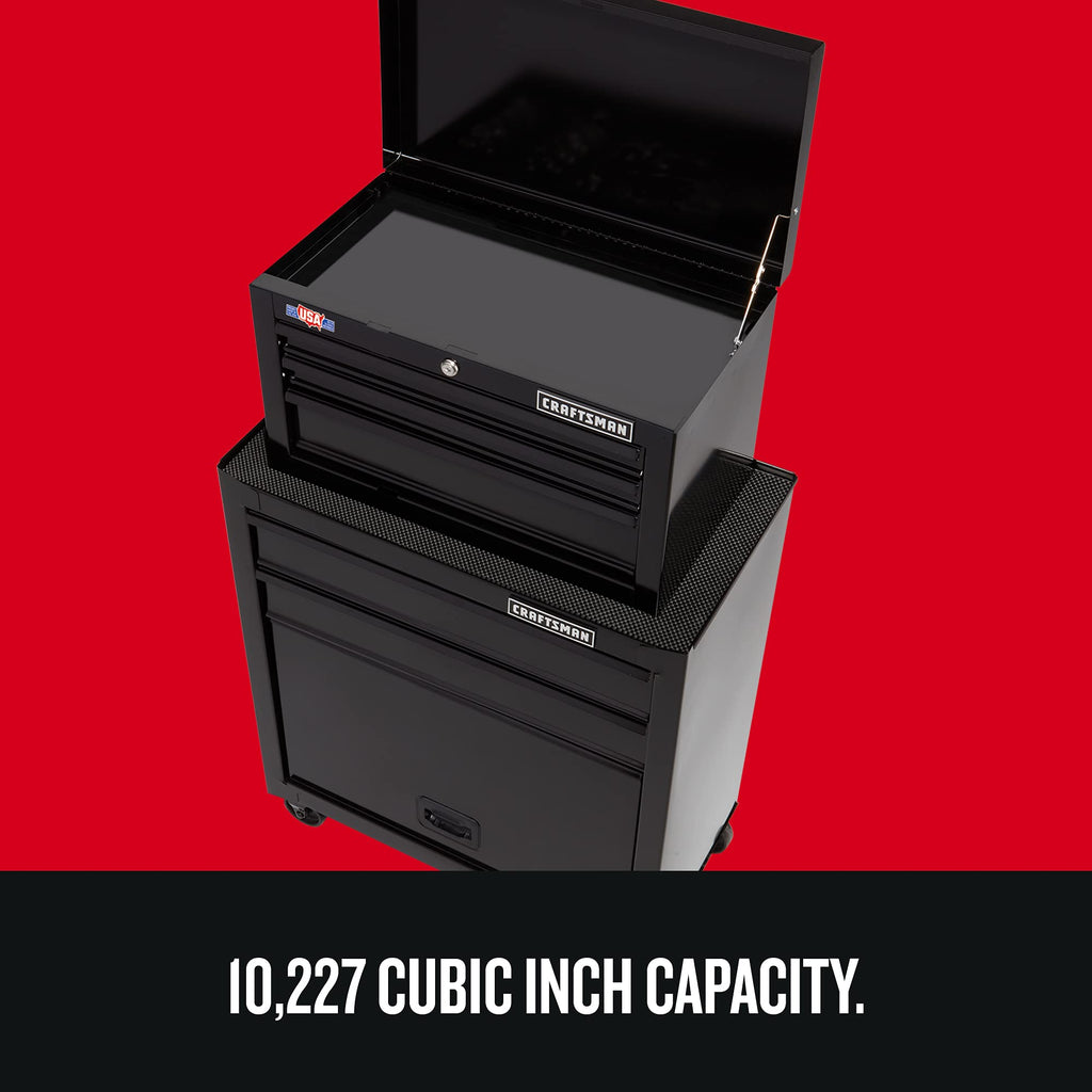 Tool Chest Combo with Drawer Liner Roll, 26-Inch, Rolling, 5 Drawer, Black (CMST82763BK)