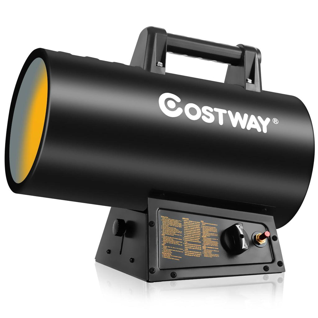 Costway 60000 BTU Portable Propane Forced Air Heater Overheat&amp;Cut-off Protection Outdoor