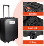 799pcs Aluminum Trolley Case Tool Set Silver, House Repair Kit Set, Household Hand Tool Set, with Tool Belt,Gift on Father's Day (Black)