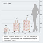 2 Piece  Luggage Set Women Cute Carry on Suitcase with Hat Box Cosmetic Case (pink floral, 20in+12in)